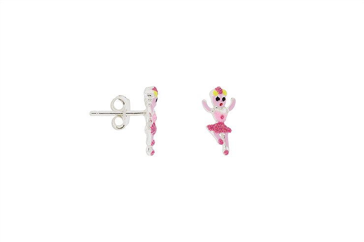 Pendiente plata 925 bailarina esmaltada