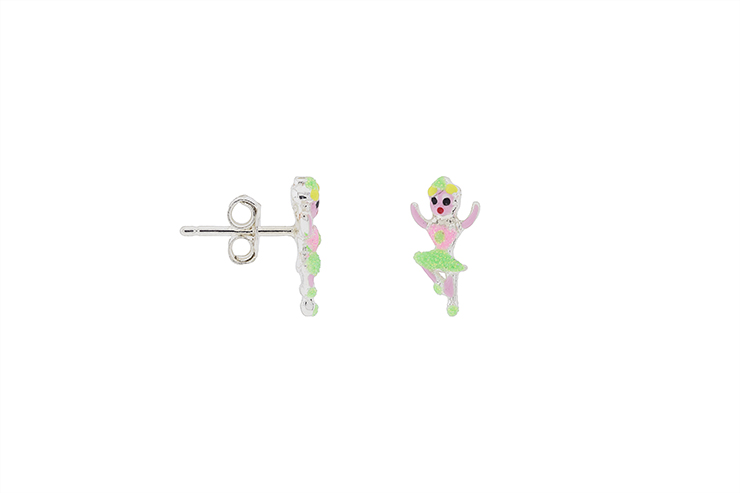 Pendiente plata 925 bailarina esmaltada
