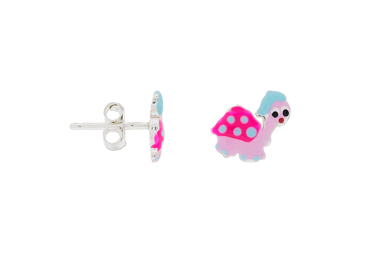 Pendiente plata 925 tortuga esmaltada