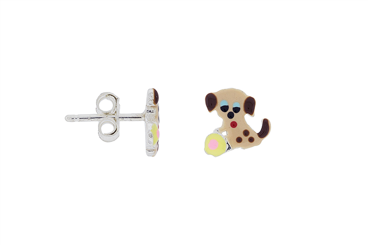 [115640000EAM] Pendiente plata 925 perro dalmata esmaltada (Amarillo)
