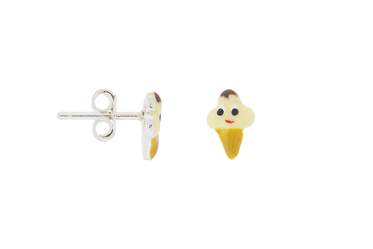 Silver 925 enamel icecream earring