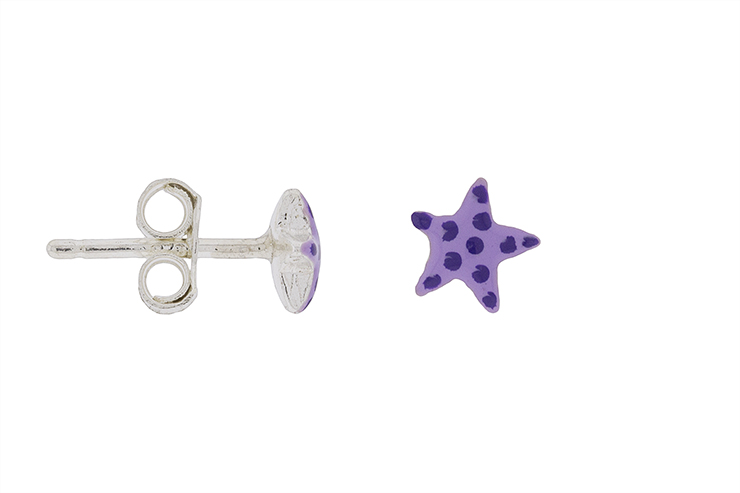 Pendiente plata 925 estrella esmaltada