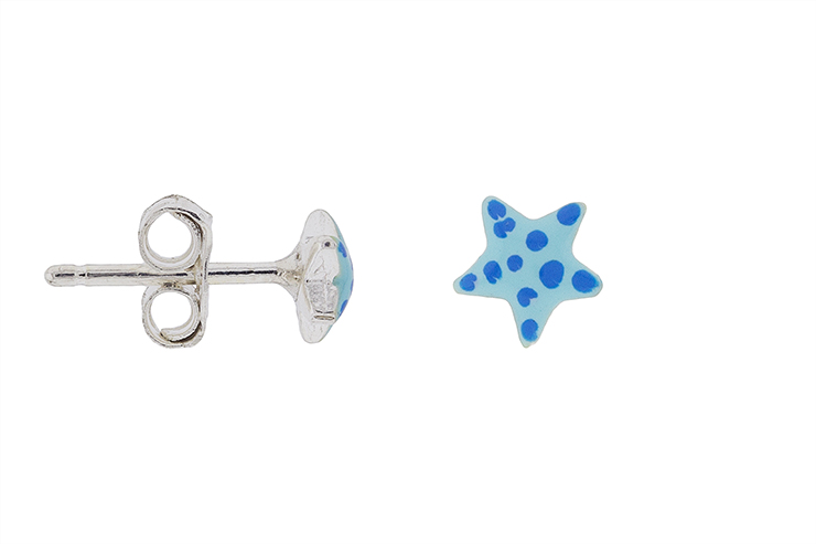 Pendiente plata 925 estrella esmaltada