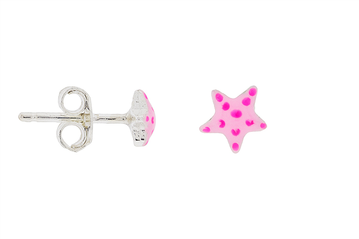 [115710000ERS] Silver 925 enamel star earring (Pink)
