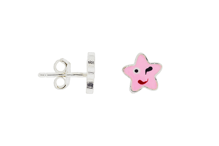 Silver 925 enamel star earring