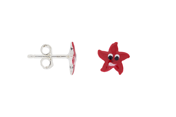 Silver 925 enamel star earring