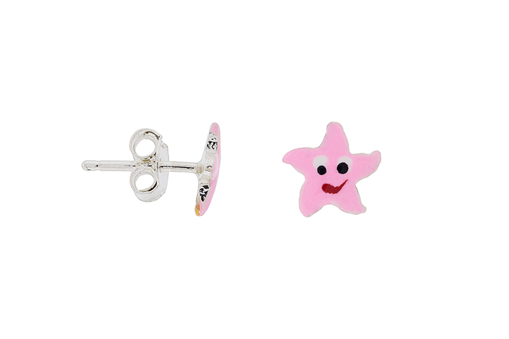 [115750000ERS] Silver 925 enamel star earring (Pink)