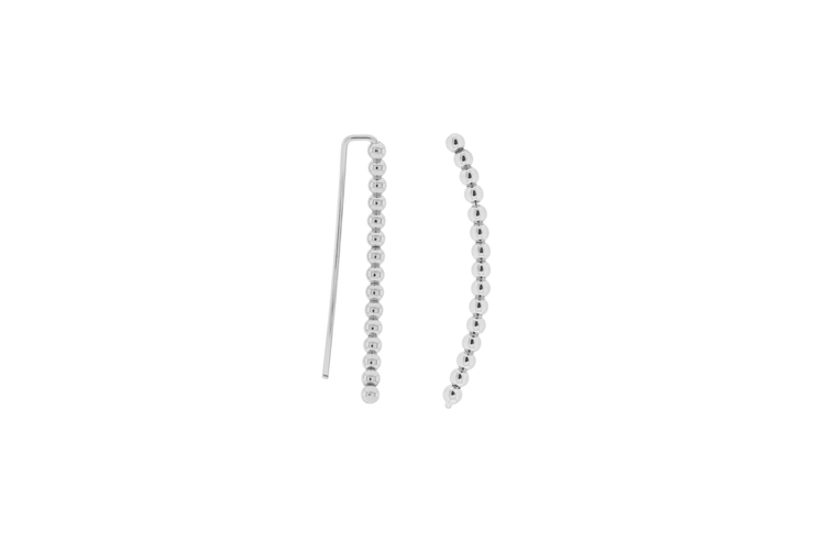 Pendiente trepador plata 925 bolitas