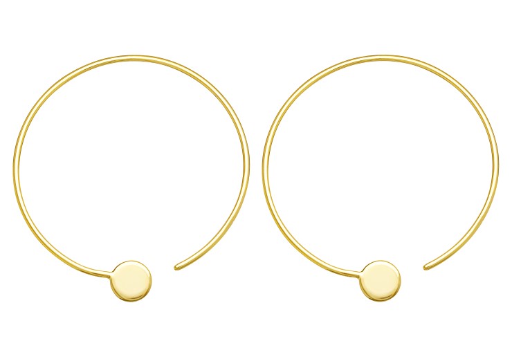 Aro plata 925 abierto con circulo plano 6mm 