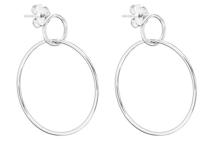 Pendiente plata 925 doble aro a presión 