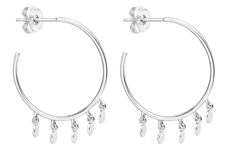 Pendiente plata 925 criolla con plaquitas 