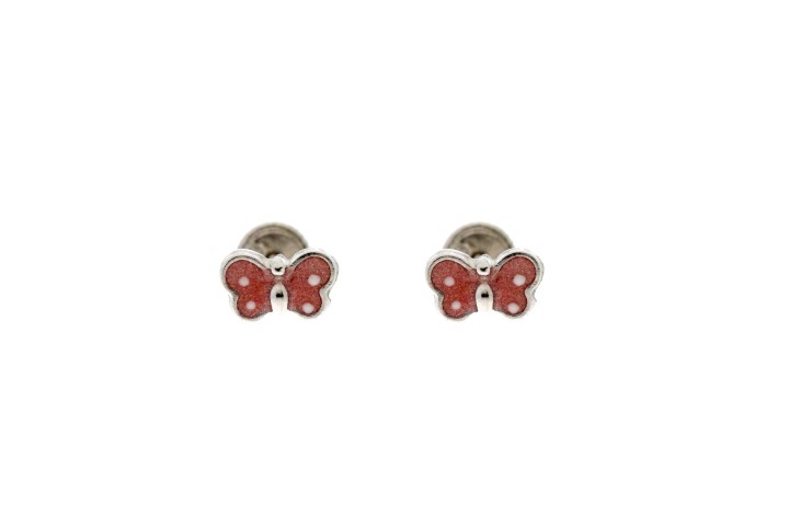 Pendiente plata 925 esmaltada mariposa c.rosca 