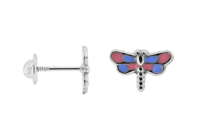 [117950001EAZ] Silver 925 baby earring (Blue, Rhodium plated)