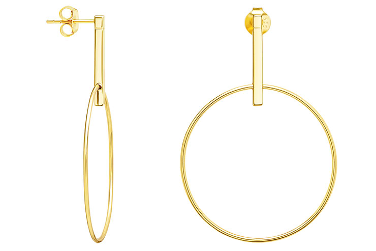 Pendiente plata 925 aro y barra presión