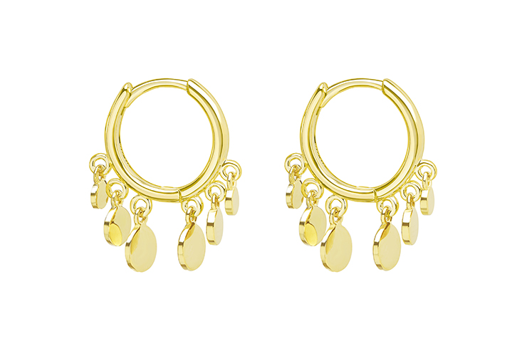 Pendiente aro plata 925 mini placas