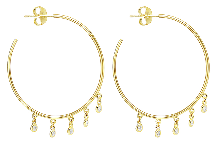 [118110002ZBL] Pendiente plata 925 criolla con zirconitas  (Oro)