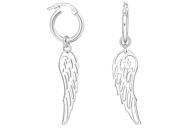 Pendiente aro clip plata 925 ala 