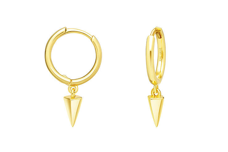 Pendiente plata 925 aro prisma 