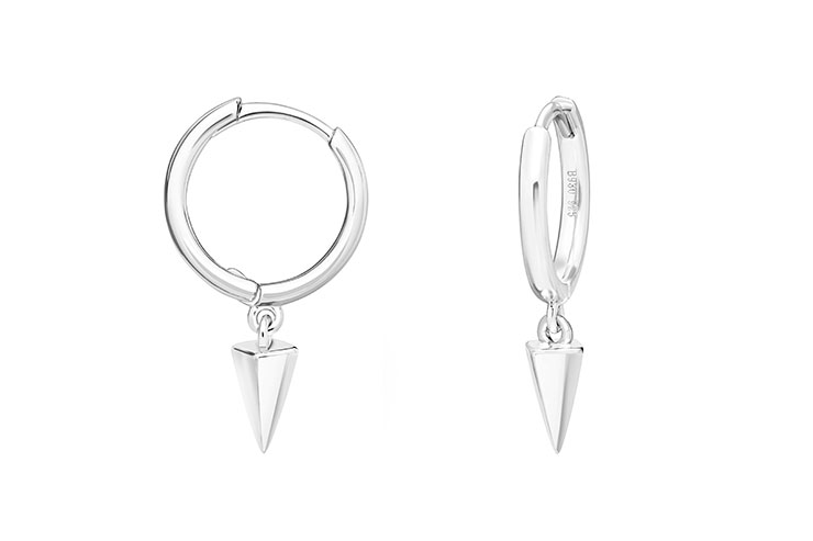 Pendiente plata 925 aro prisma 