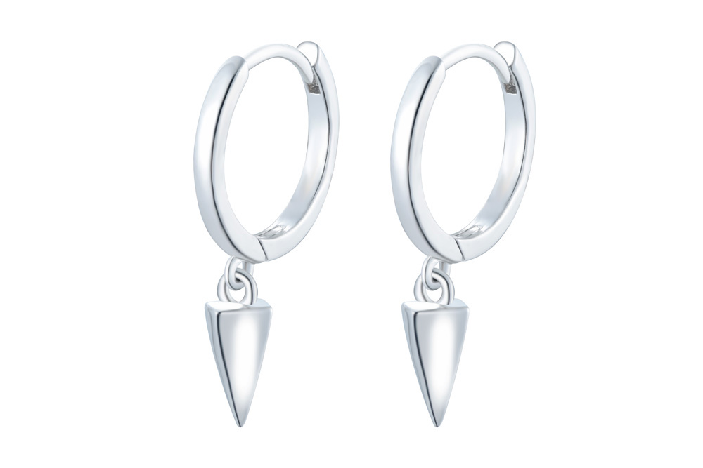 Pendiente plata 925 aro prisma 
