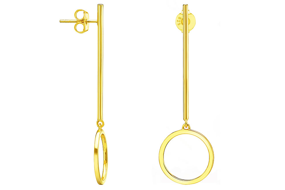 Pendiente plata 925 circulo y barra presión 