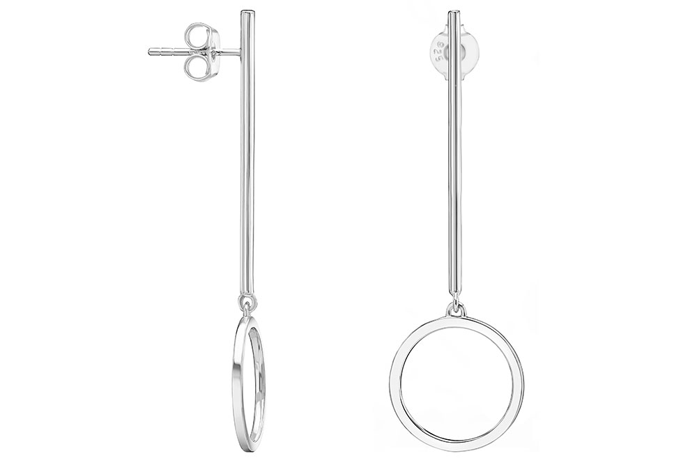 Pendiente plata 925 circulo y barra presión 