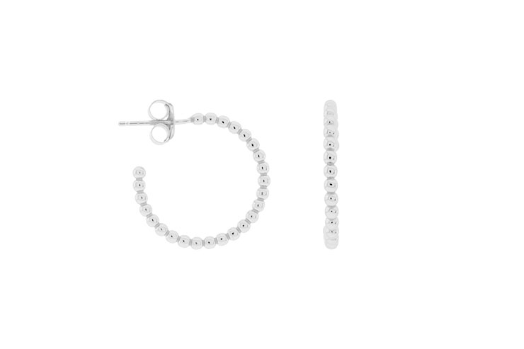 Pendiente aro plata 925 presion bolitas 