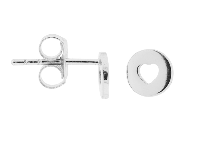 Pendiente plata 925 corazón calado presión 