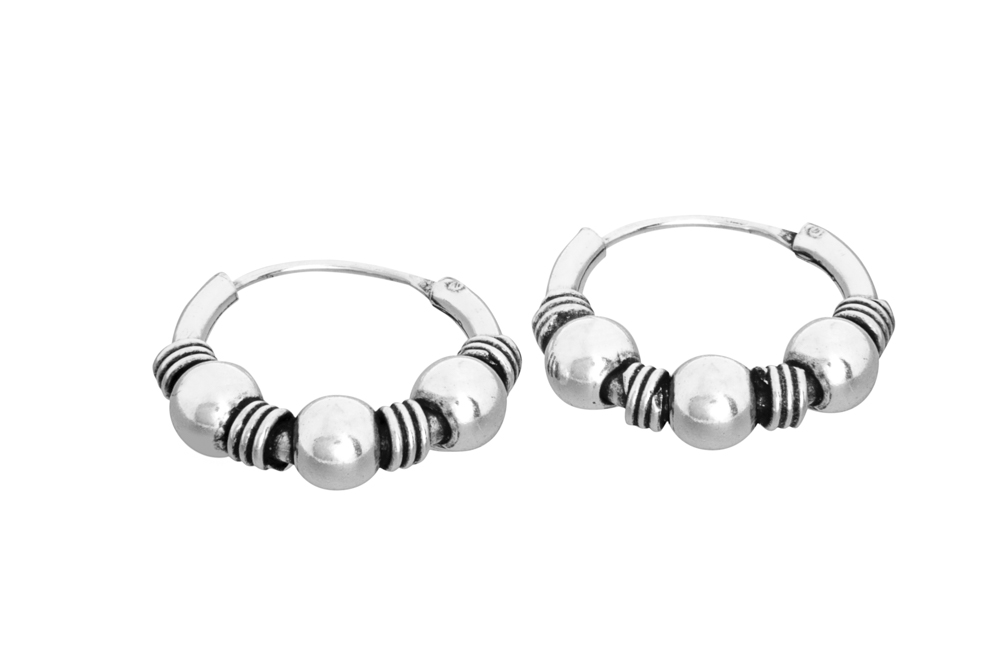 Silver 925 earring hoop bali 2mm