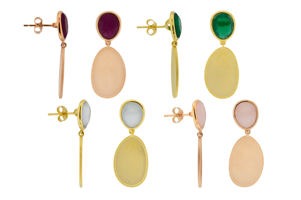 Silver 925 earring semi precious stone
