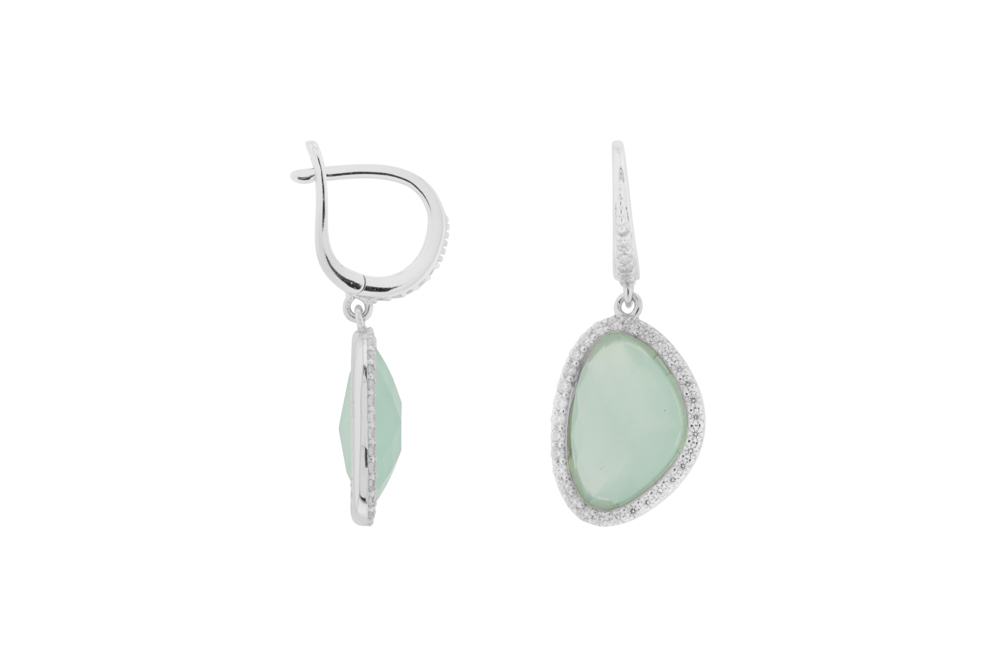 Pendiente plata 925 semi preciosa con zirconita 