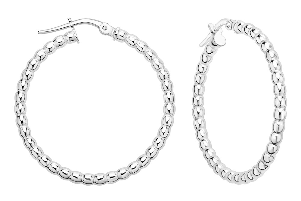 Pendiente aro plata 925 bolitas