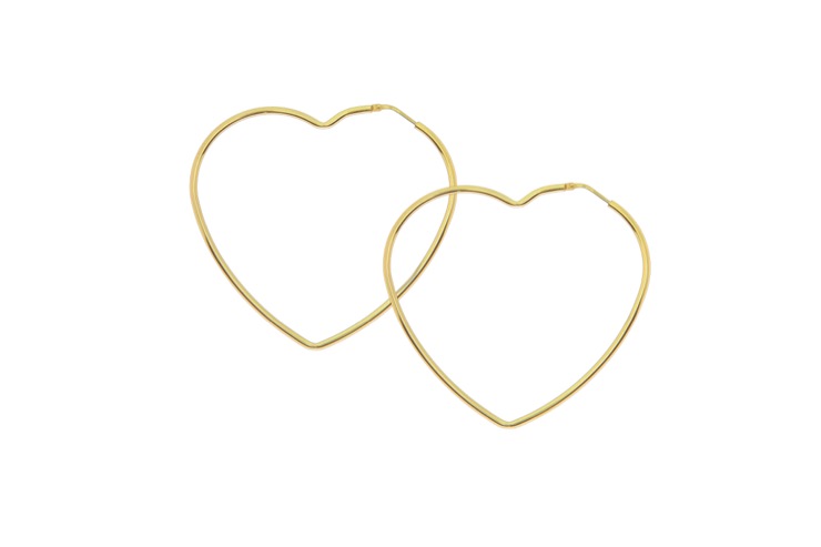 Earring hoop heart silver 925