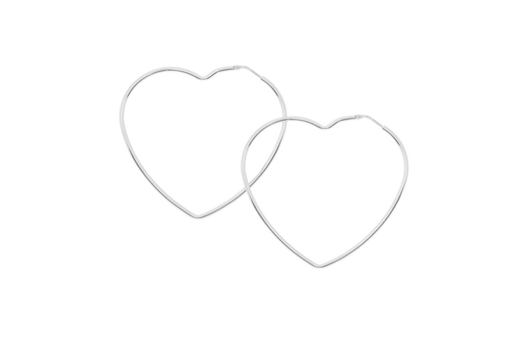 Earring hoop heart silver 925