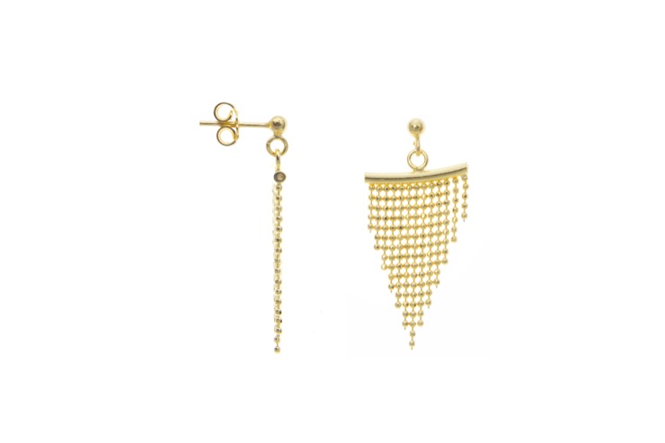 Pendiente plata 925 cortina bolitas 