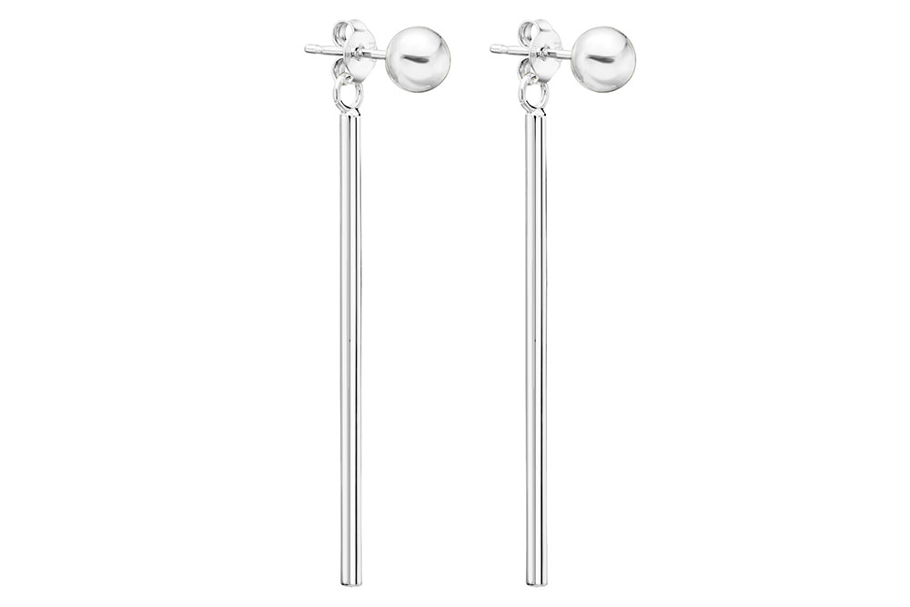 Pendiente plata 925 dormilona 6mm con tubo 