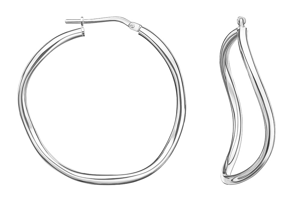 Pendiente aro plata 925 tubo 2mm ondulado c.clic