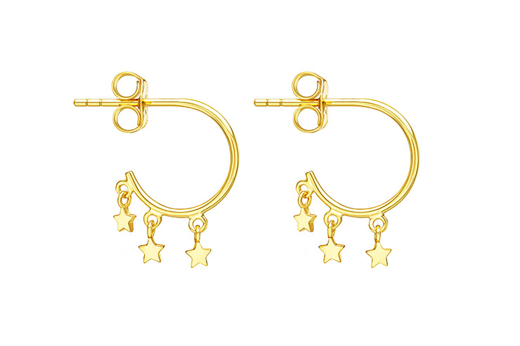 Aro plata 925 estrellas presión 