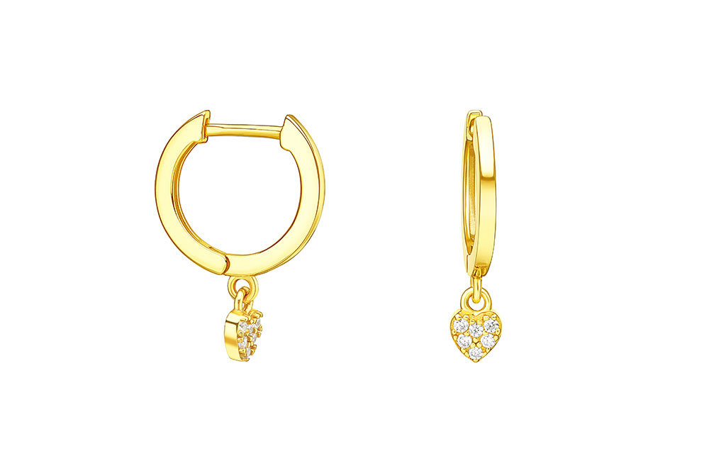 [123660002ZBL] Aro plata 925 corazón con zirconita  (Oro)