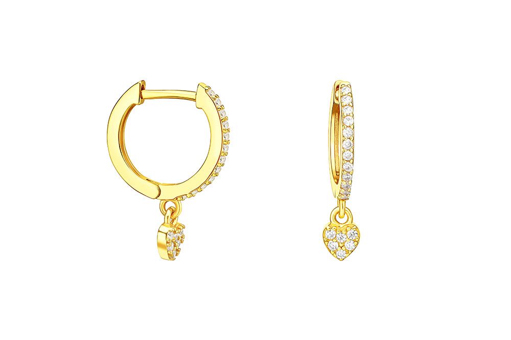 [124150002ZBL] Silver 925 cz earring (Gold plated)