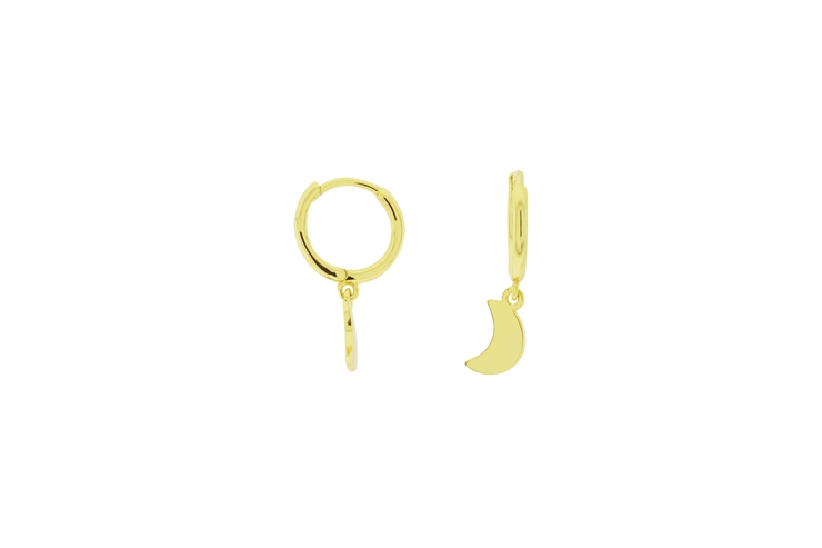 Pendiente aro plata 925 con luna 