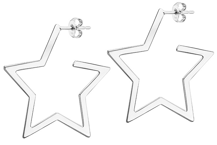 Pendiente plata 925 estrella presión