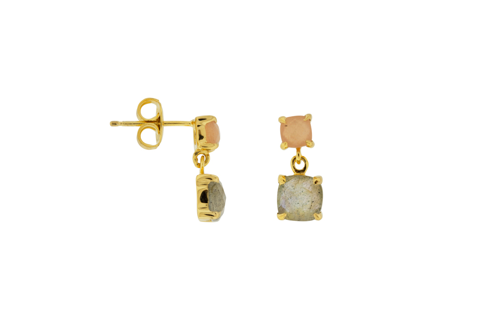 Pendiente plata 925 piedras semipreciosas 