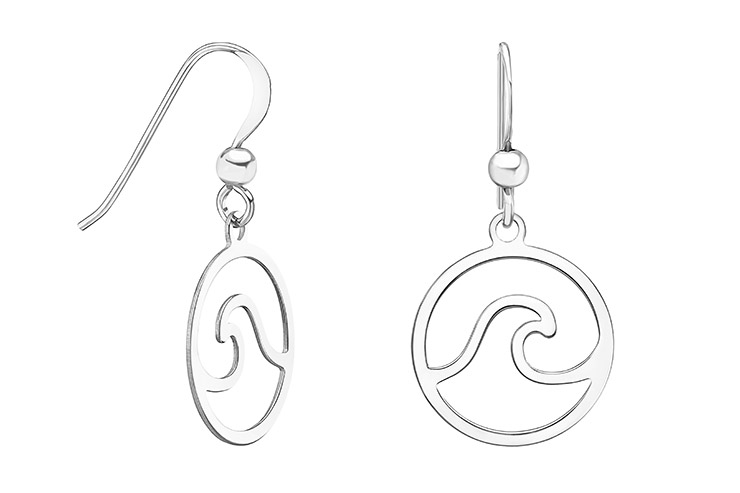 Pendiente plata 925 ola