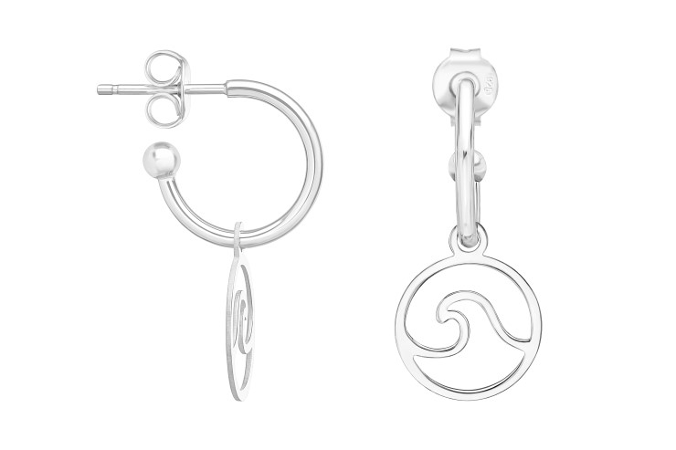 Pendiente plata 925 criolla ola 