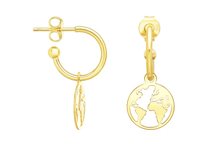 Pendiente plata 925 criolla mundo 