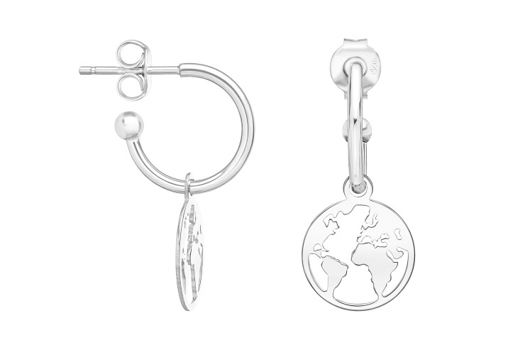 Silver 925 world earring