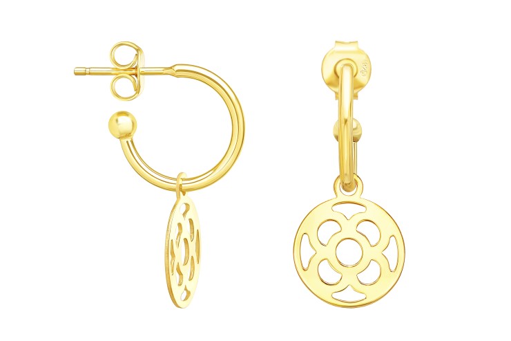 Pendiente plata 925 criolla flor barcelona 