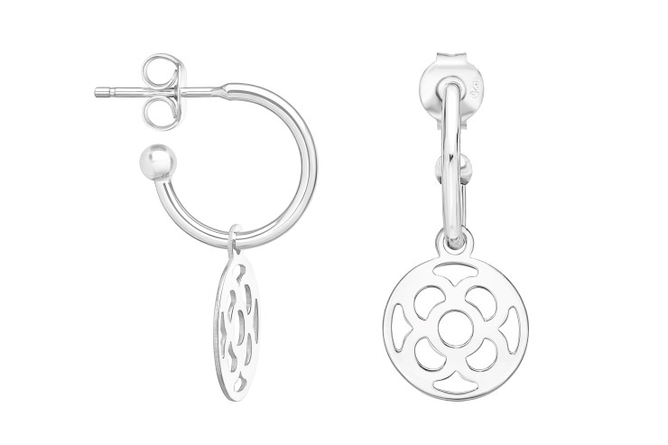 Pendiente plata 925 criolla flor barcelona 