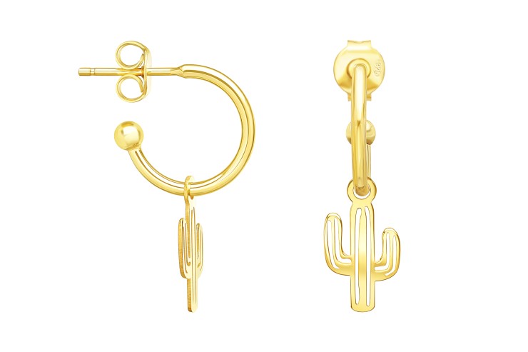 Pendiente plata 925 criolla cactus 